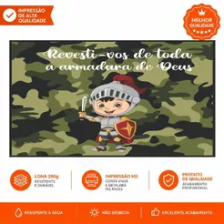 Painel em Lona Festa Tema Soldado de Deus