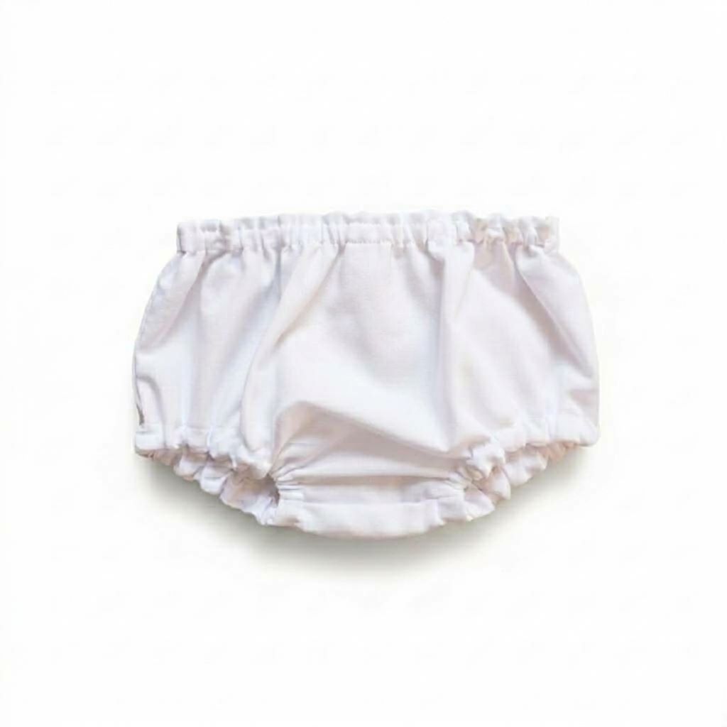 Calcinha Tapa Fralda Infantil Enxoval Premium Bebe Menina 100% Algodão Confortável Branca Batizado Cores Variadas Verão