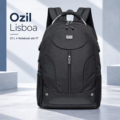 Mochila Ozil 27L Grande Preta Notebook 17 Polegadas Resistente Faculdade Viagem Bolso Antifurto