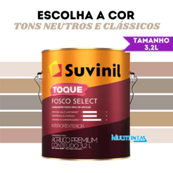 Tinta Acrílica Fosco 3,2l Tons Clássicos e Neutros Parede Toque Fosco Select Greige Suvinil