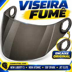 Viseira Fumê Capacete Pro Tork New Liberty 3 Atomic EBF Spark Jet Elite