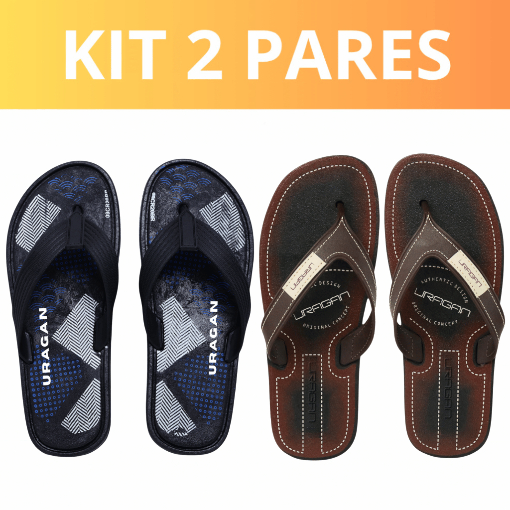 Kit Chinelo Sandalia Masculino Borracha Antiderrapante Leve Resistente Confortavel