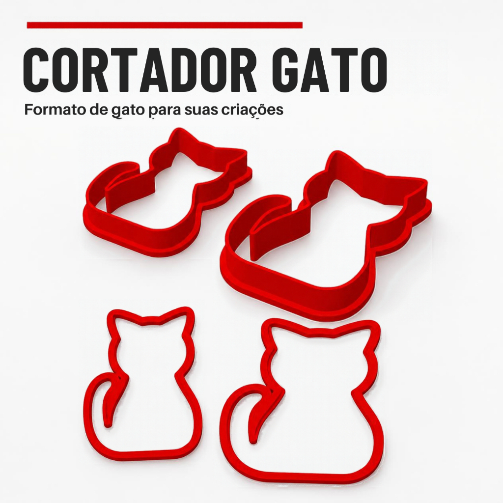 Cortador de Gato grande para Cerâmica Fria Biscuit Artesanato Modelagem - Monand