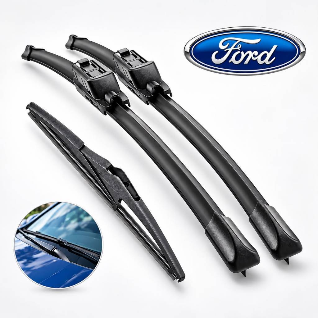 Kit Palhetas Limpador de Parabrisa Paleta Silicone Ford Ka Ecoespot Fiesta Fusion Focus Ranger