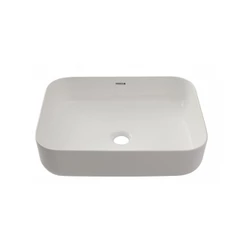 Cuba de Apoio Slim Retangular Sem Válvula para Banheiro Louça Cerâmica 50,5x39,5cm Fluorita Pingoo - Branco