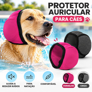 Protetor de Ouvido para Cachorro Abafador de Ruído Anti-Ruído Impermeável Cães Fogos Trovão Natação Banho Ajustável