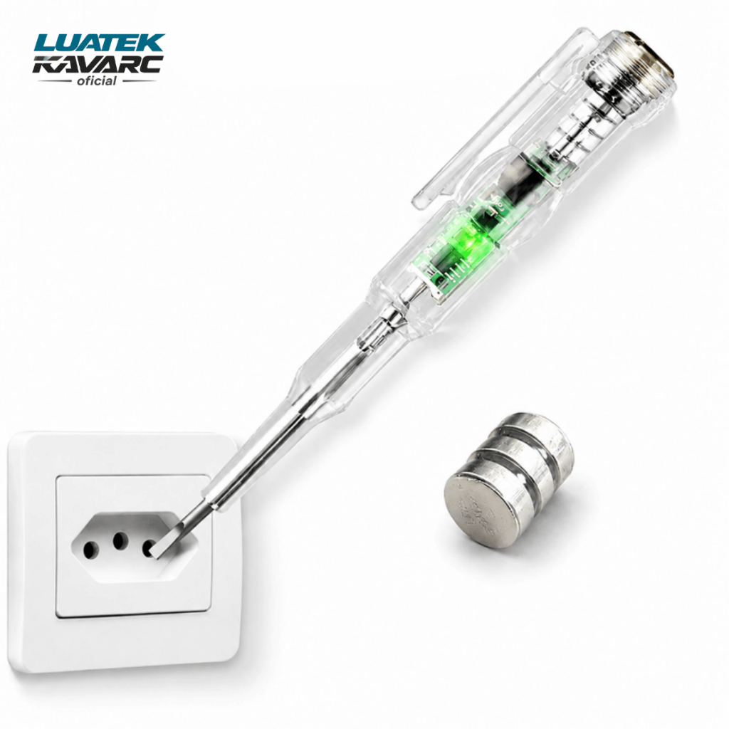 Caneta Teste Elétrica LUATEK Detector de Tensão 70-250V Chave Teste Fase Neutro Fio Rompido LWJ-333