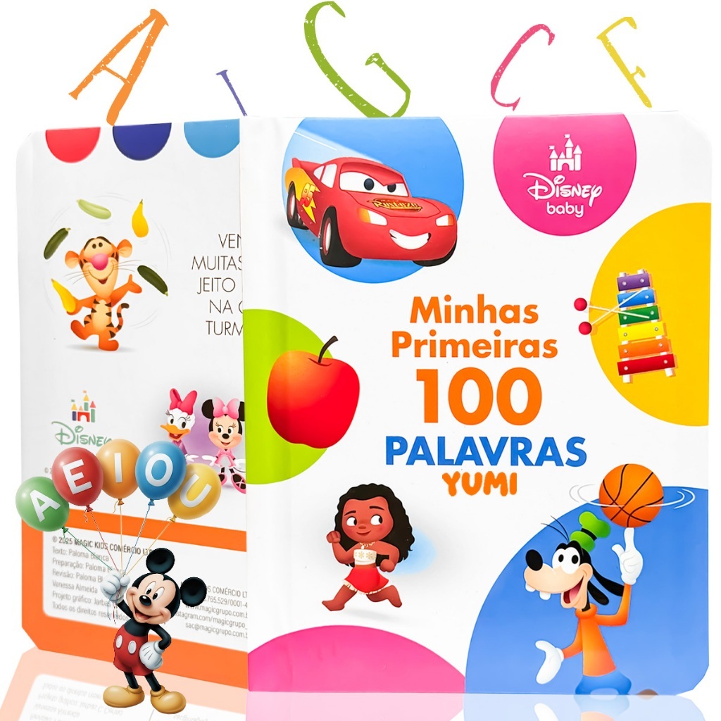 Livro Infantil Bebê Minhas Primeiras 100 Palavras Fisher-Price Capa Dura Premium