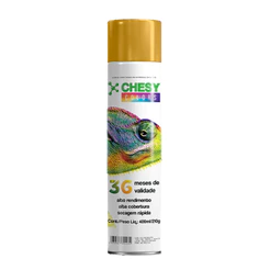 Kit Com 6 tintas Spray Metálico Ouro Lata 400ml 210g Chesy