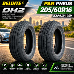 Par 2 Pneus 205/60R16 Delinte DH2 92V Aro 16 Spin Kicks EcoSport Fluence