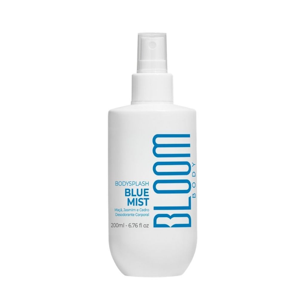 Bloom Body - Body Splash Blue Mist 200 ml - Fragrância Cítrica, Aquática e Floral, Masculino- Diário