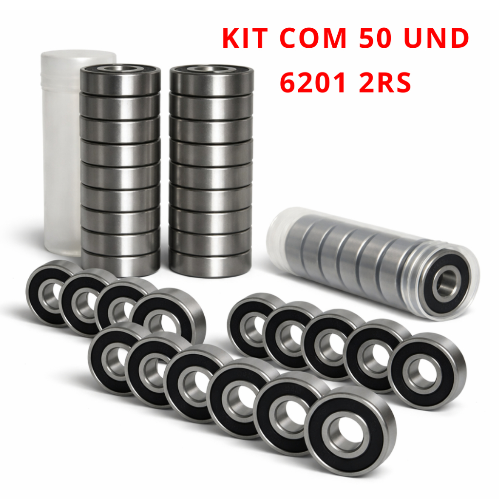 50 Rolamentos motor lavadora tanquinho maquina de lavar 6201 2RS vedação dupla borracha 12x32x10mm