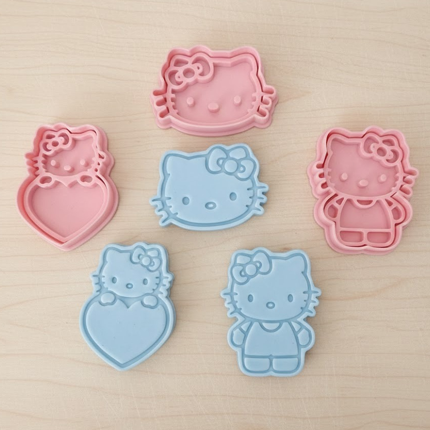Hello Kit Sanrio Cortador de Cookies Biscoito Bolacha Massinha e Biscuit Desenho Infantil Tema Fofo Festa Aniversario