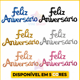 Kit Balão Metalizado FELZI ANIVERSARIO | Decoração de Festa Enfeite Decorativo Cursivo em Oferta na Shopee