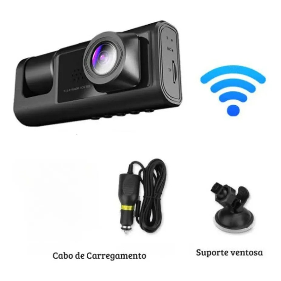 Nova câmera de painel de carro HD 1080P, câmera de 3 lentes, gravador DVR, câmera de direção yihan