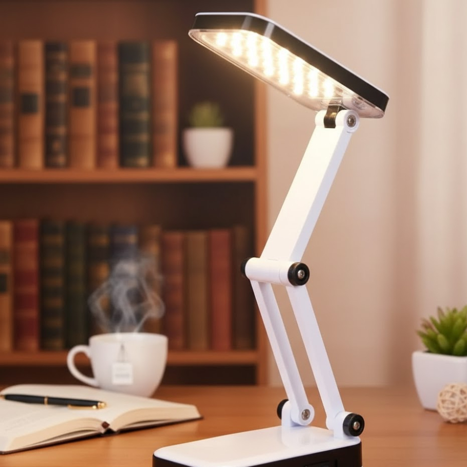 Luminária Retrátil Articulável Ajustável Retrátil Portátil Para Abajur Leitura 24 Leds Recarregável