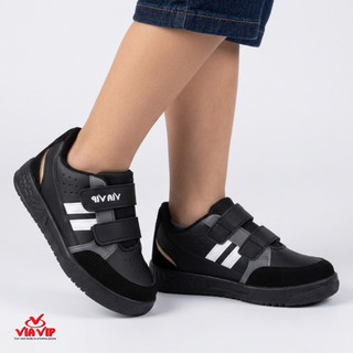 Tênis Infantil Via Vip Duplo Velcro Escolar Casual Leve Confortável Antiderrapante VV3806