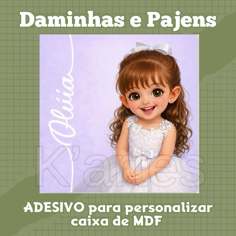 kit ADESIVO para personalizar caixa de MDF Daminha e Pajem