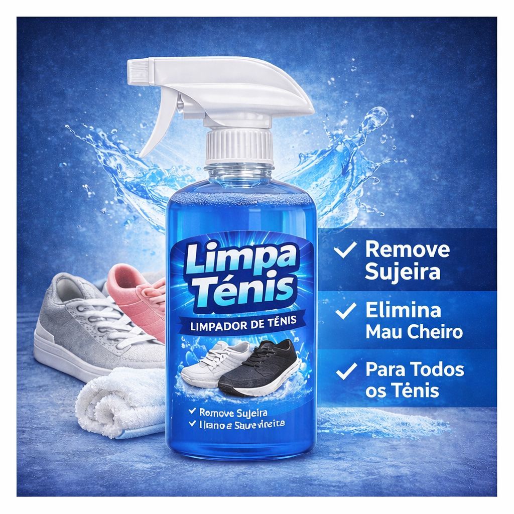 Limpa Tênis Spray Profissional – Limpeza Profunda e Eliminação de Mau Odor para Todos os Calçados