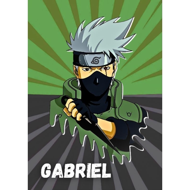 ADESIVOS PERSONALIZADO PARA CAPA DE CADERNO Holografrico TEMA NARUTO CAPA+ CONTRA-CAPA