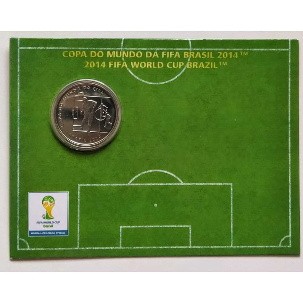 JR-636 Blister Moeda 2 Reais 2014 (Copa do Mundo da FIFA 2014)  Moeda de Coleção