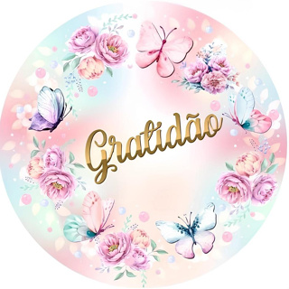 Capa Painel Redondo Mesa Gratidão Sublimado C/ Elástico 50×50Cm - 01 em Oferta na Shopee