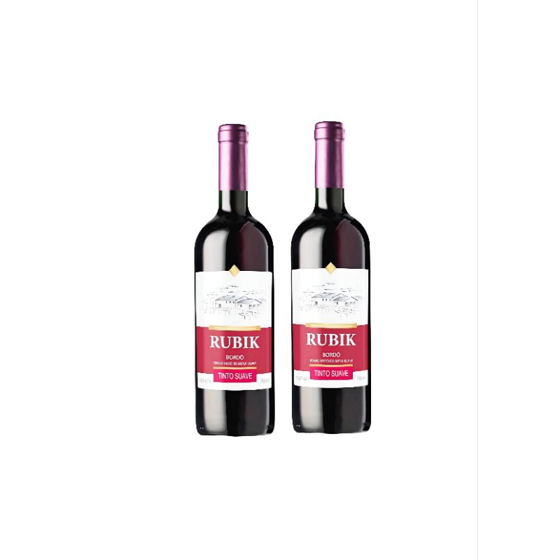 kit Vinho Tinto Bordô Suave Rubik 750 ML