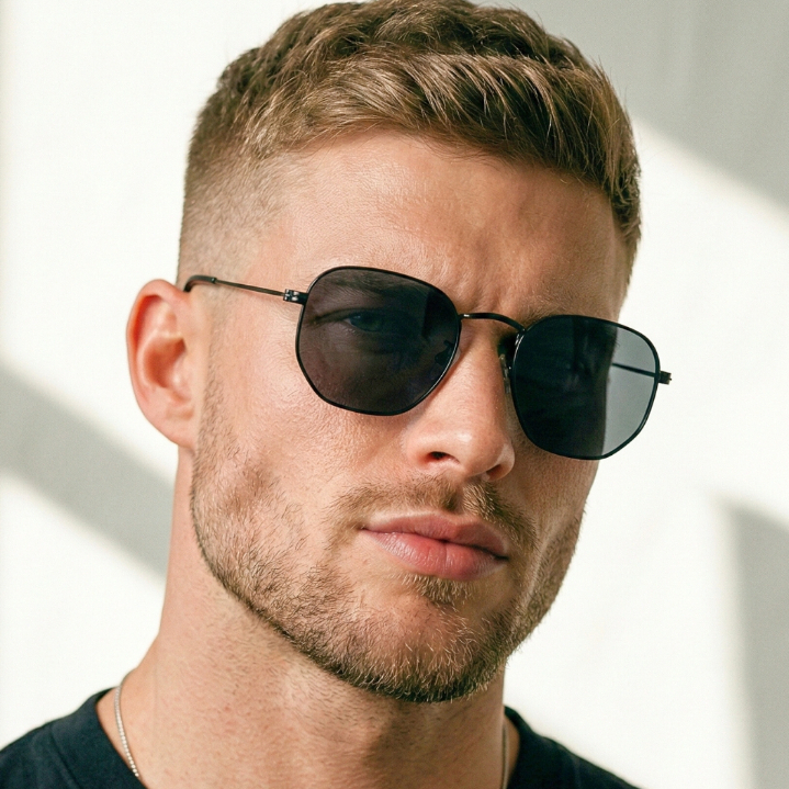 Óculos de Sol Hexagonal Armação em Metal Hexagonal Clássico Retrô Aviador uv400 Feminino Masculino em Oferta na Shopee