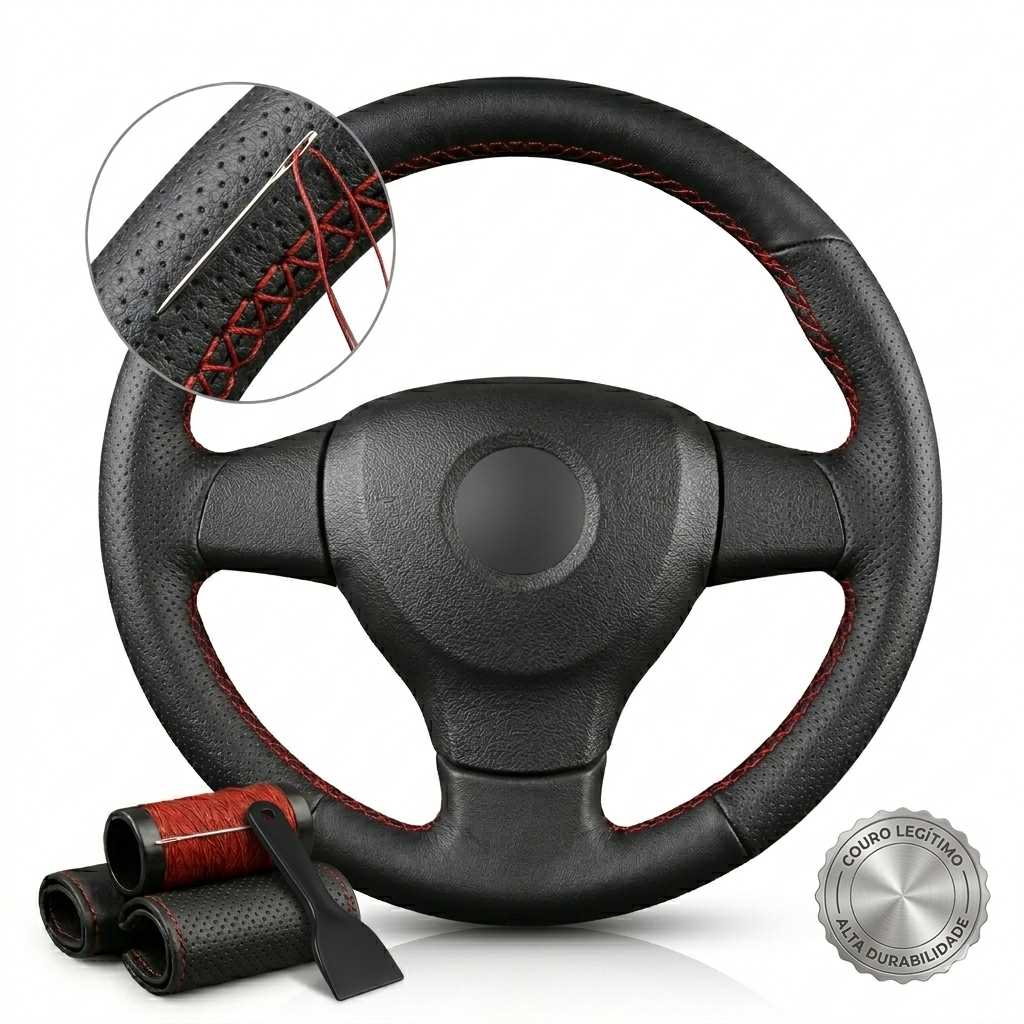 Capa Volante Carro Couro Universal Antiderrapante Costura Manual em Oferta na Shopee