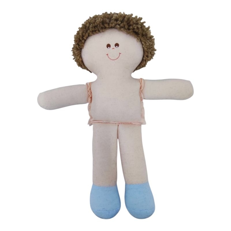 Boneco de Pano 30cm,somente o Corpo Bonequinho sem Roupa Com Cabelo.