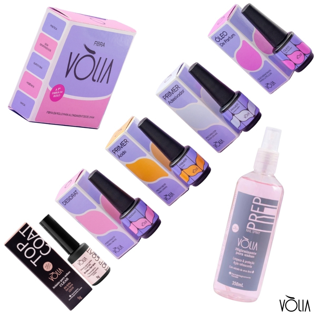 Preparadores & Finalizadores Vólia - Primer Adesivador Àcido Desidrat Prep Top Coat Clear Selante