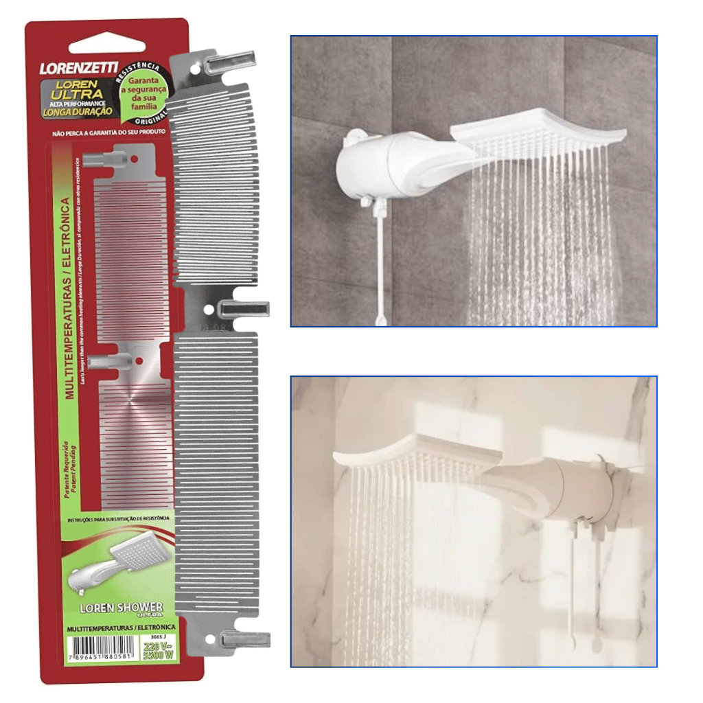 RESISTÊNCIA PARA CHUVEIRO LOREN SHOWER MULTITEMPERATURAS 220V 5500W LORENZETTI ORIGINAL ELETRONICO DUCHA