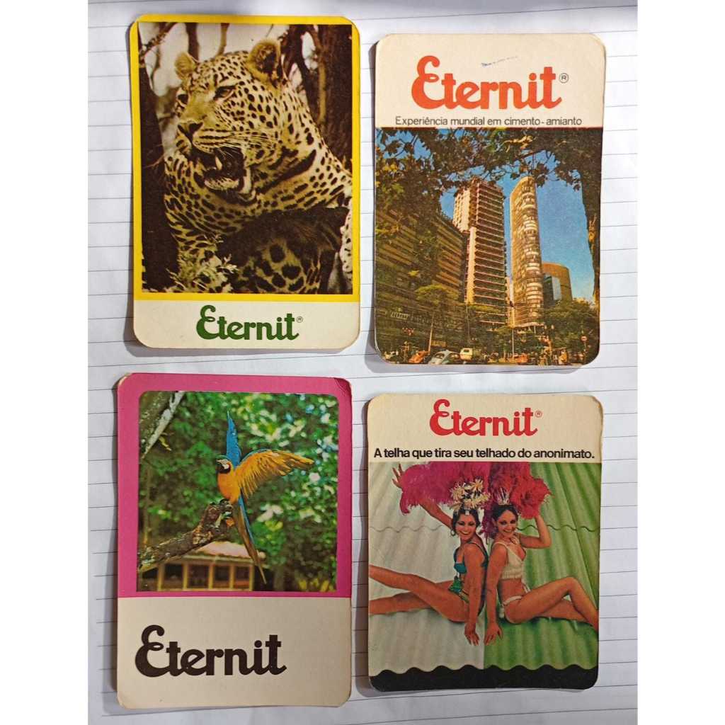Conjunto de Calendários de Bolso Eternit 1972 73 74 75 – Revendedores de Goiânia (GO)