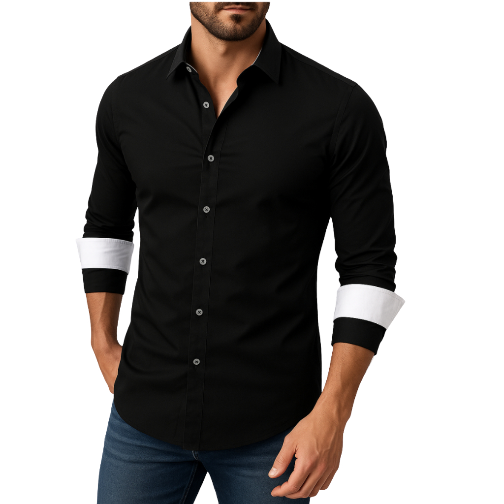 Camisa Masculina Social Manga Longa  Moda Casual Não Amassa
