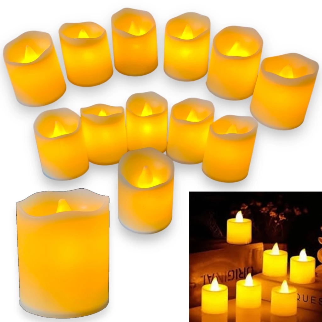 24/48/72 Pcs Vela Decorativa Led Eletronica Artificial Romantica Com Bateria Igreja Casamento Natal FestasE AniversáRio em Oferta na Shopee