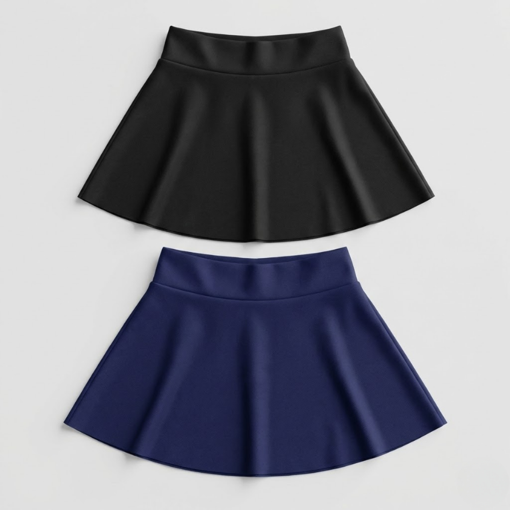 Kit 2 Shorts Saia Infantil Suplex com Elástico Escolar Confortável 2 a 14