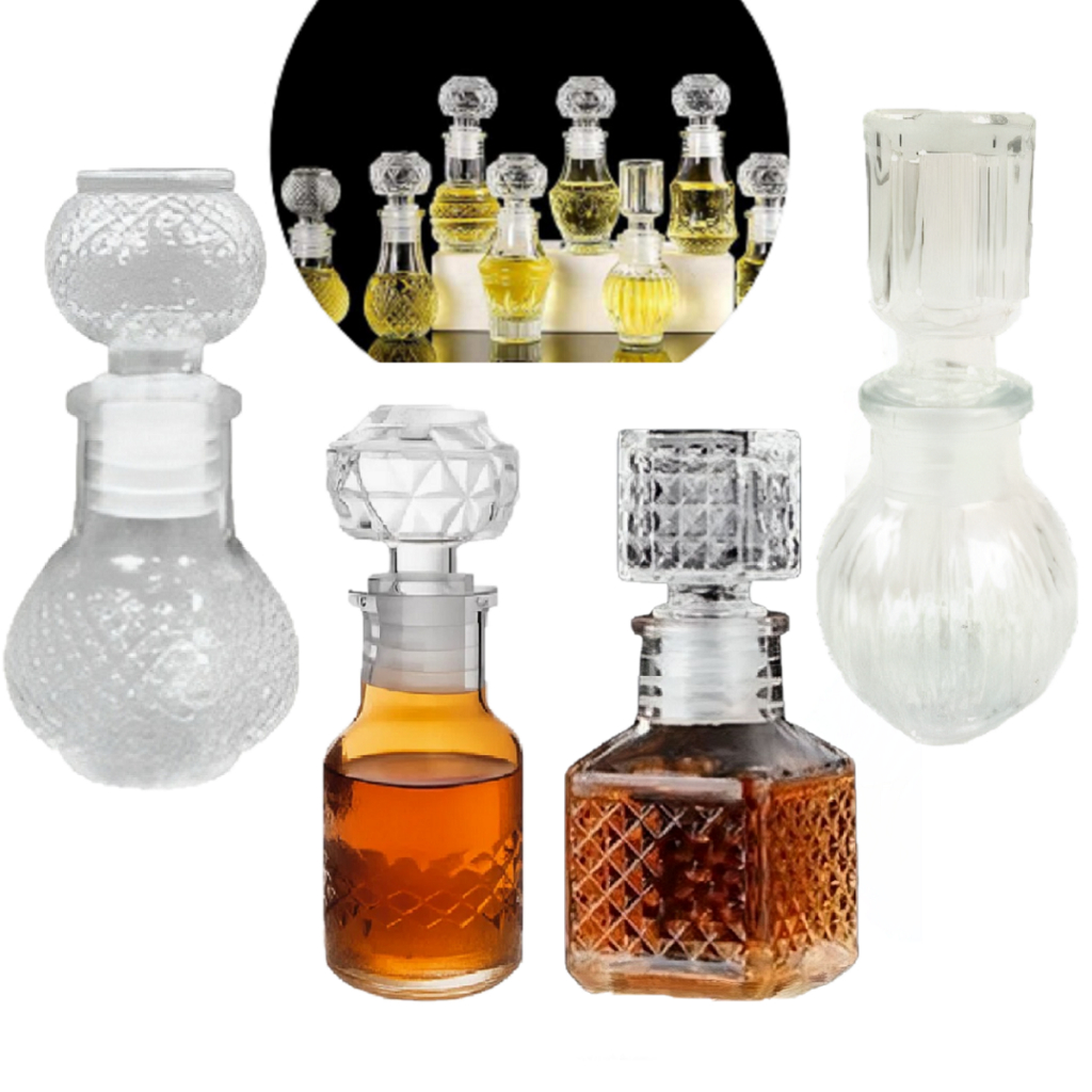 Kit 6 Mini Licoreira Garrafa De Vidro C/ Tampa 50 Ml