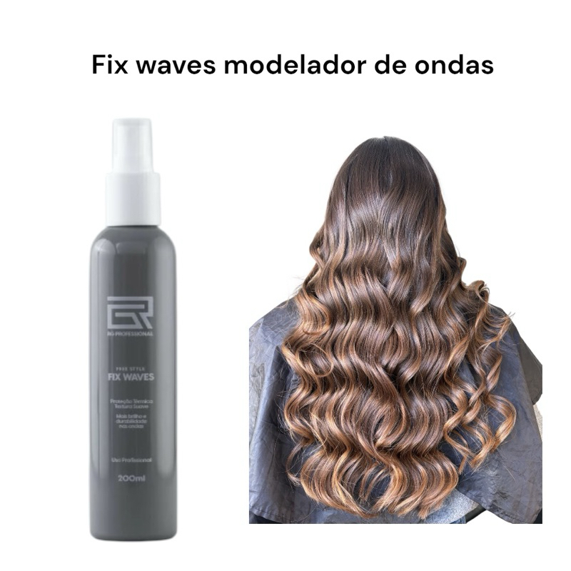 Fix Waves RG Professional – Spray Modelador Ondas Naturais | Fixação Leve Profissional | Cabelo Cacheado e Ondulado