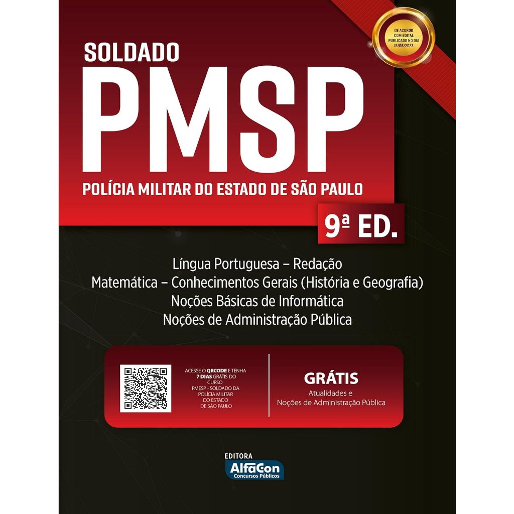 Livro/Apostila - PMSP - Soldado da Polícia Militar do Estado de São Paulo - 9ª Edição - Alfacon