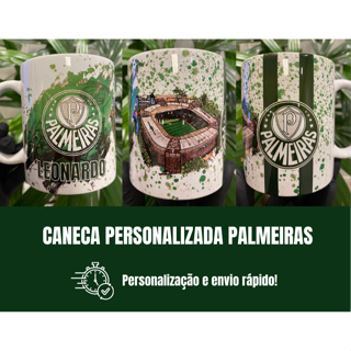 Caneca Sociedade Esportiva Palmeiras Personalizada 325ml Porcelana | Caneca de Time Personalizada Presente Torcedor em Oferta na Shopee