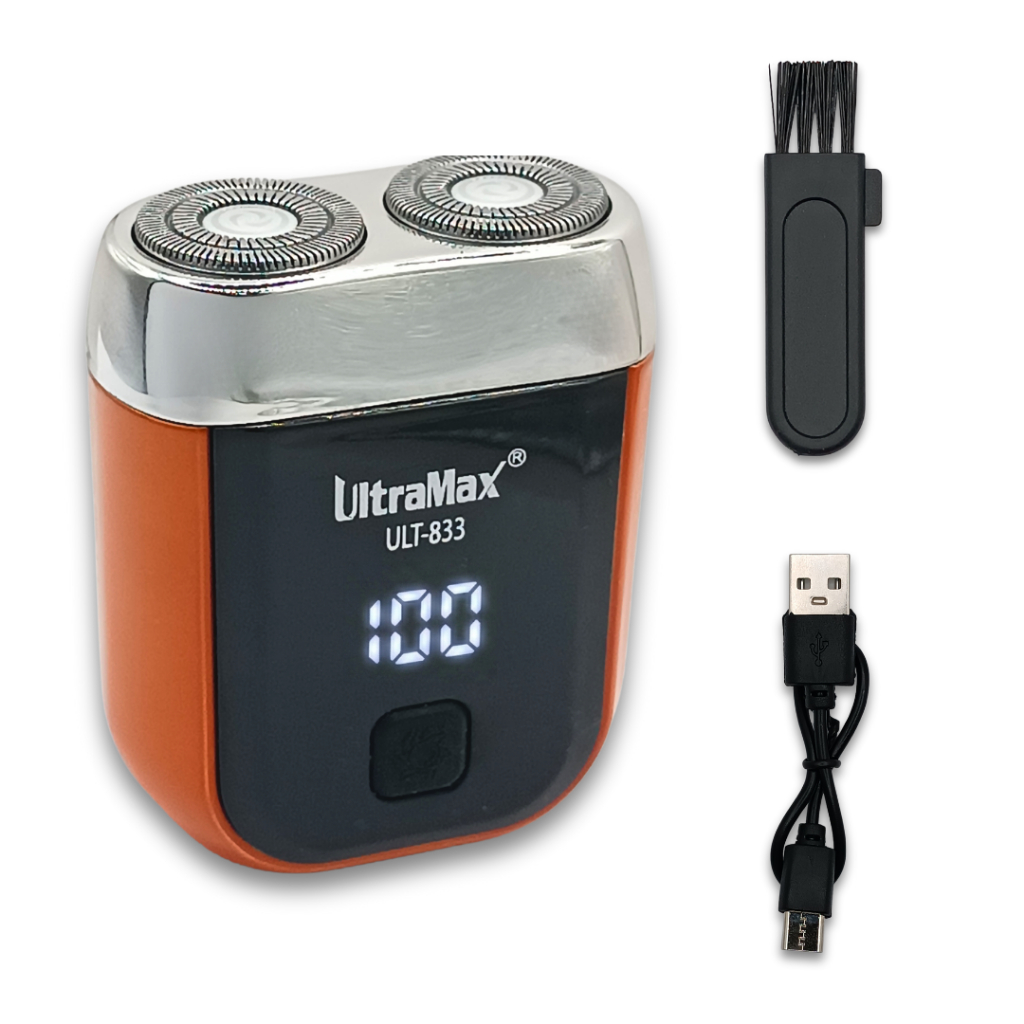 mini barbeador elétrico portátil para homens Carregamento rápido Exibição da bateria Navalha de duas cabeças em Oferta na Shopee