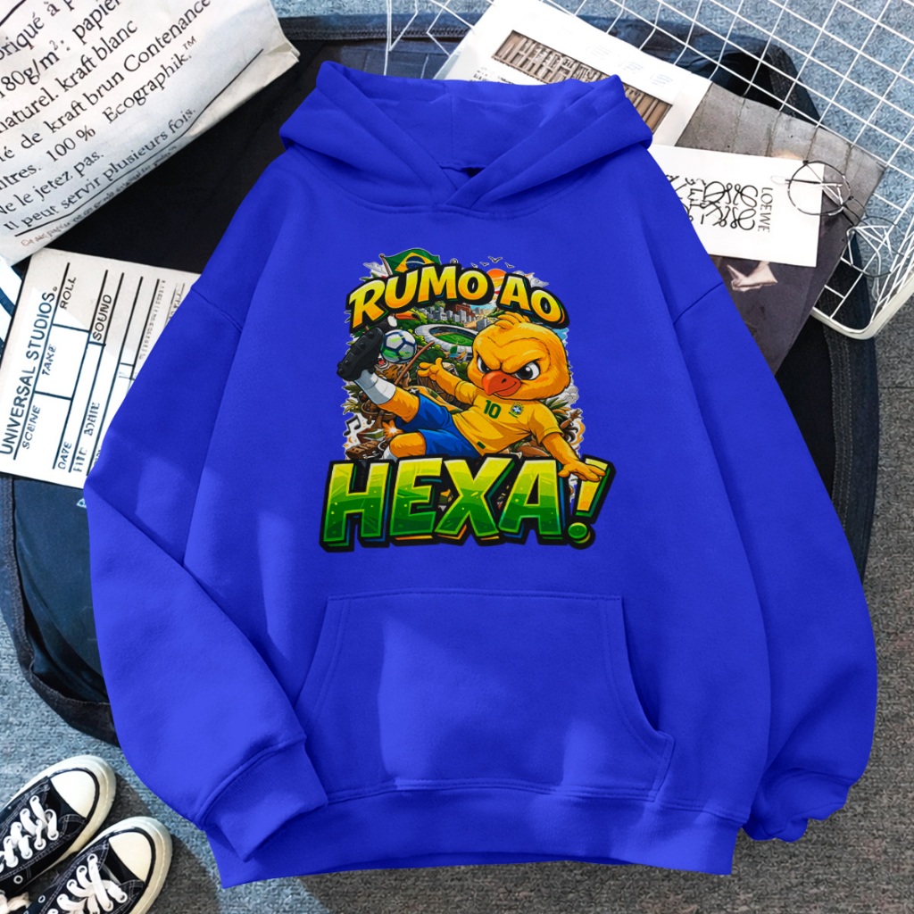 Blusa de Frio Seleção Brasileira Canarinho Pistola Moletom com Capuz Copa