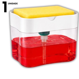 Dispenser de Detergente com Porta Esponja Dosador Econômico Cozinha Dispenser Sabão Líquido! em Oferta na Shopee