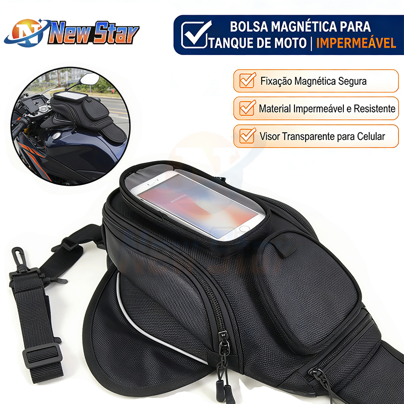 New Star Bolsa Tanque Moto Motociclista Impermeável Universal Preto