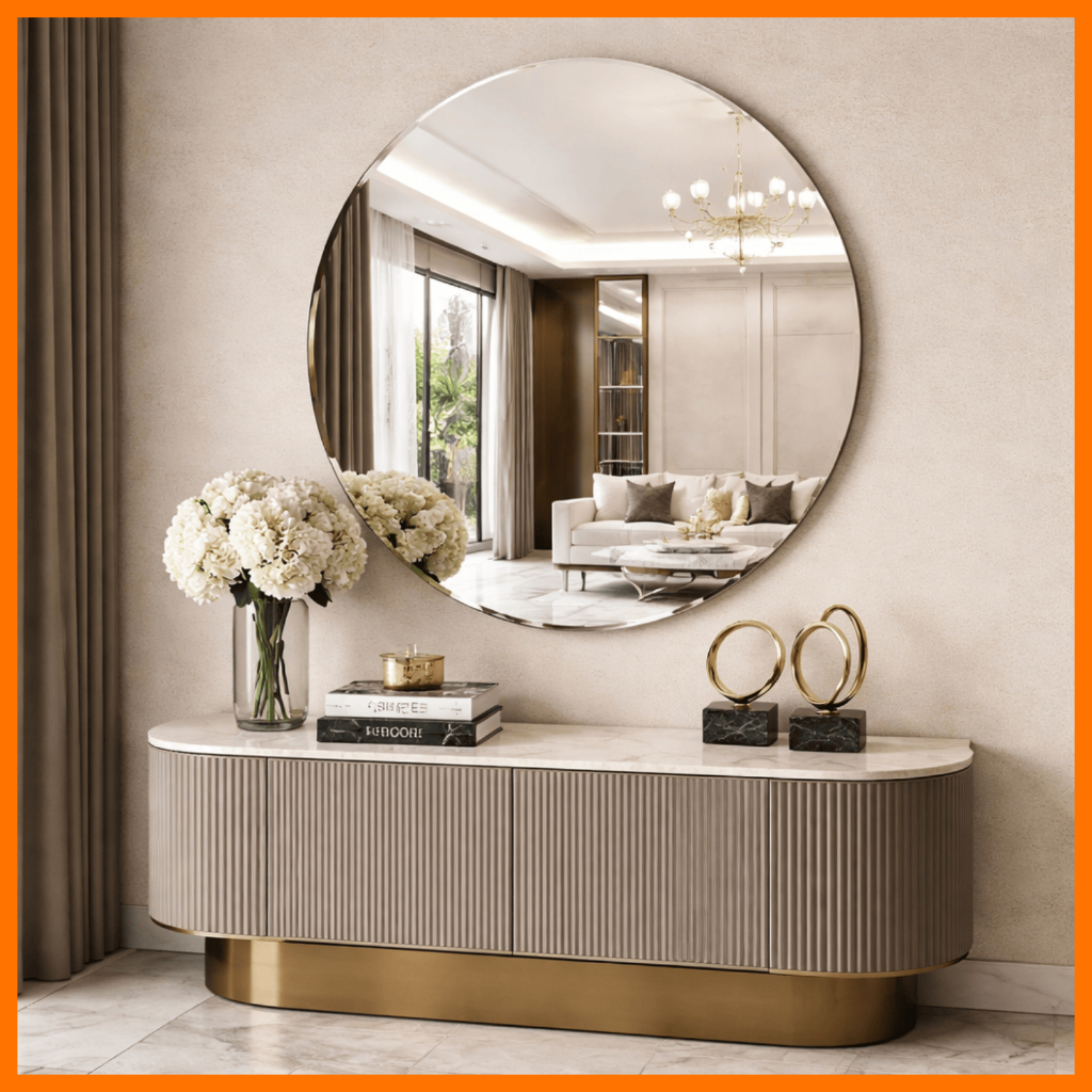 Espelho Orgânico Decorativo 80cm Lapidado Para Quarto Sala ou Banheiro em Oferta na Shopee