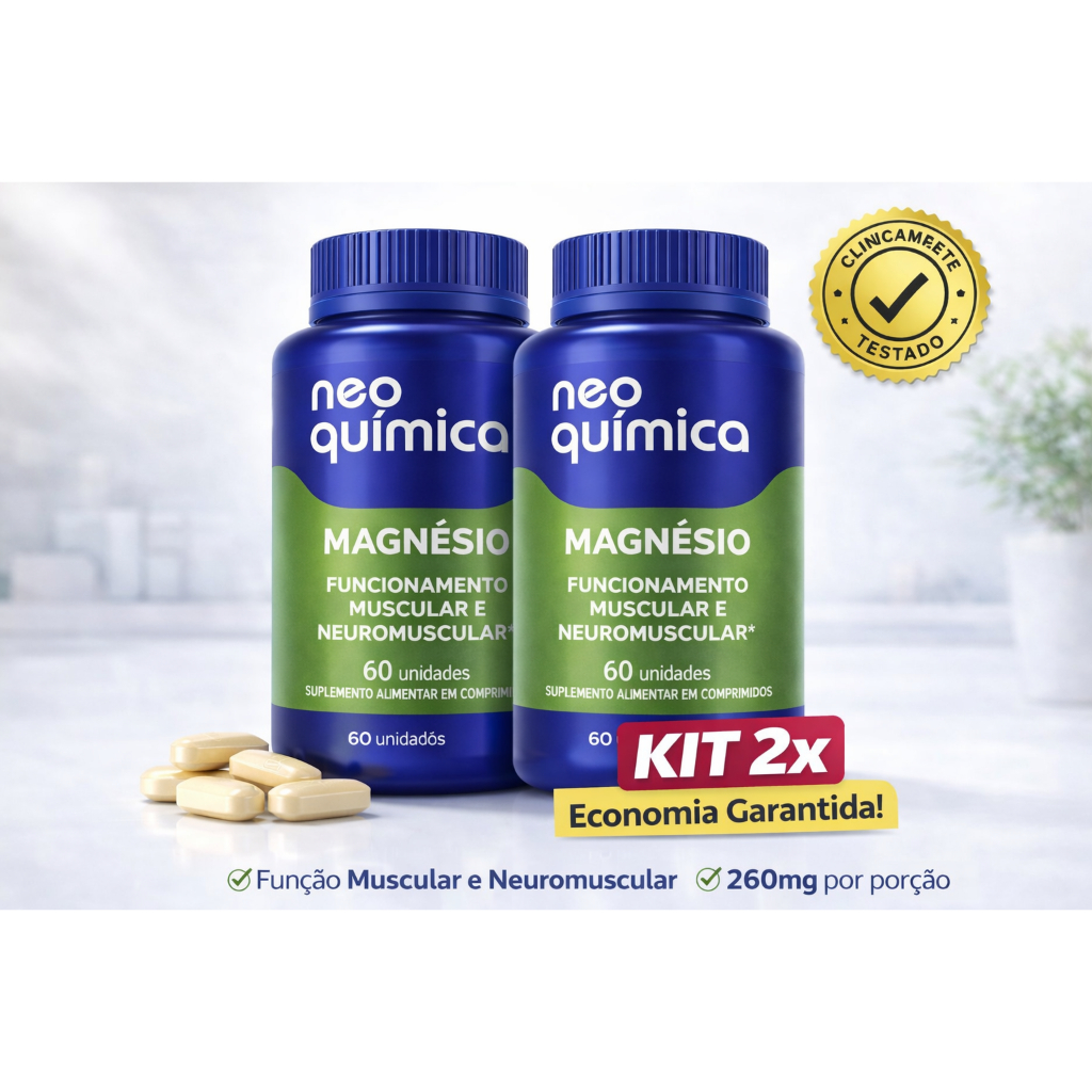 Kit 2x Magnésio Neo Química 60 Comprimidos Original Músculo e cérebro em Oferta na Shopee