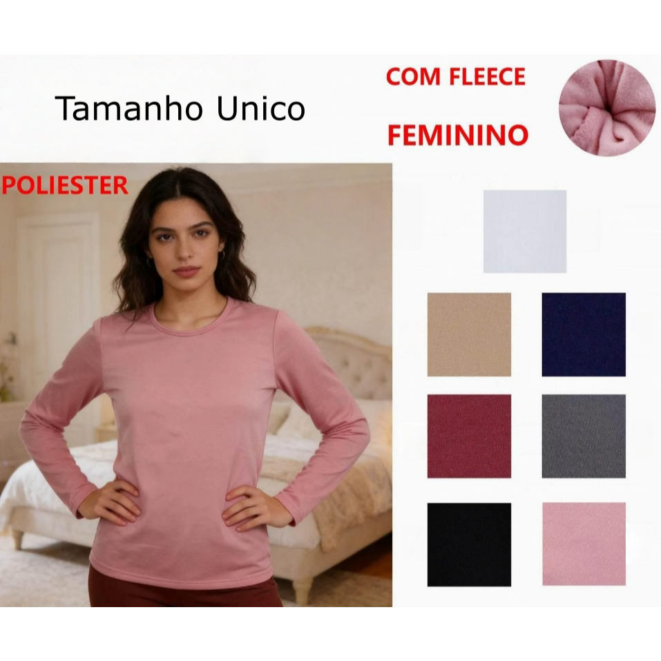 Blusa Termica feminina Segunda Pele Térmica Manga Longa com Proteção