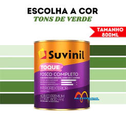 Tinta Acrílica Fosco 800ml Tons De Verde Toque Fosco Completo Parede Suvinil