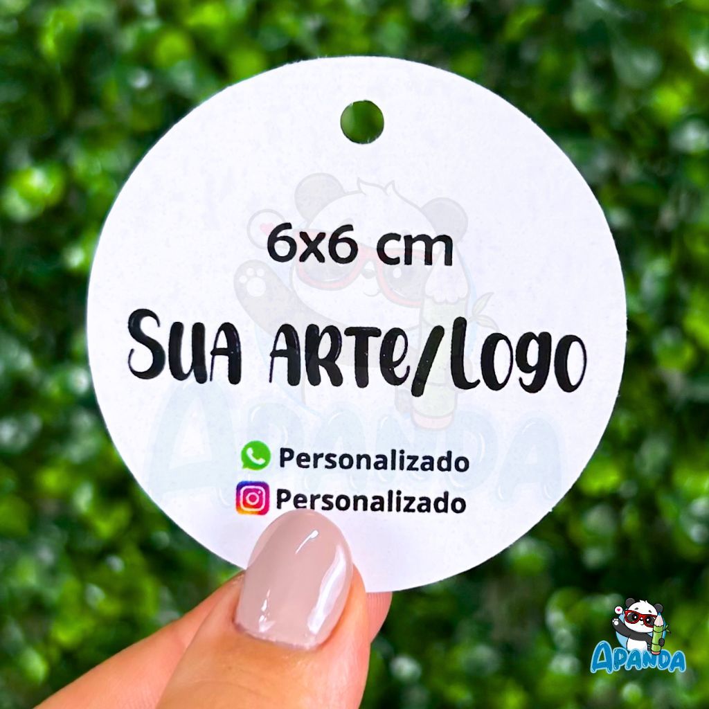 Tag Personalizada 6x6 cm Redonda - Com Sua Arte ou Logo em Oferta na Shopee