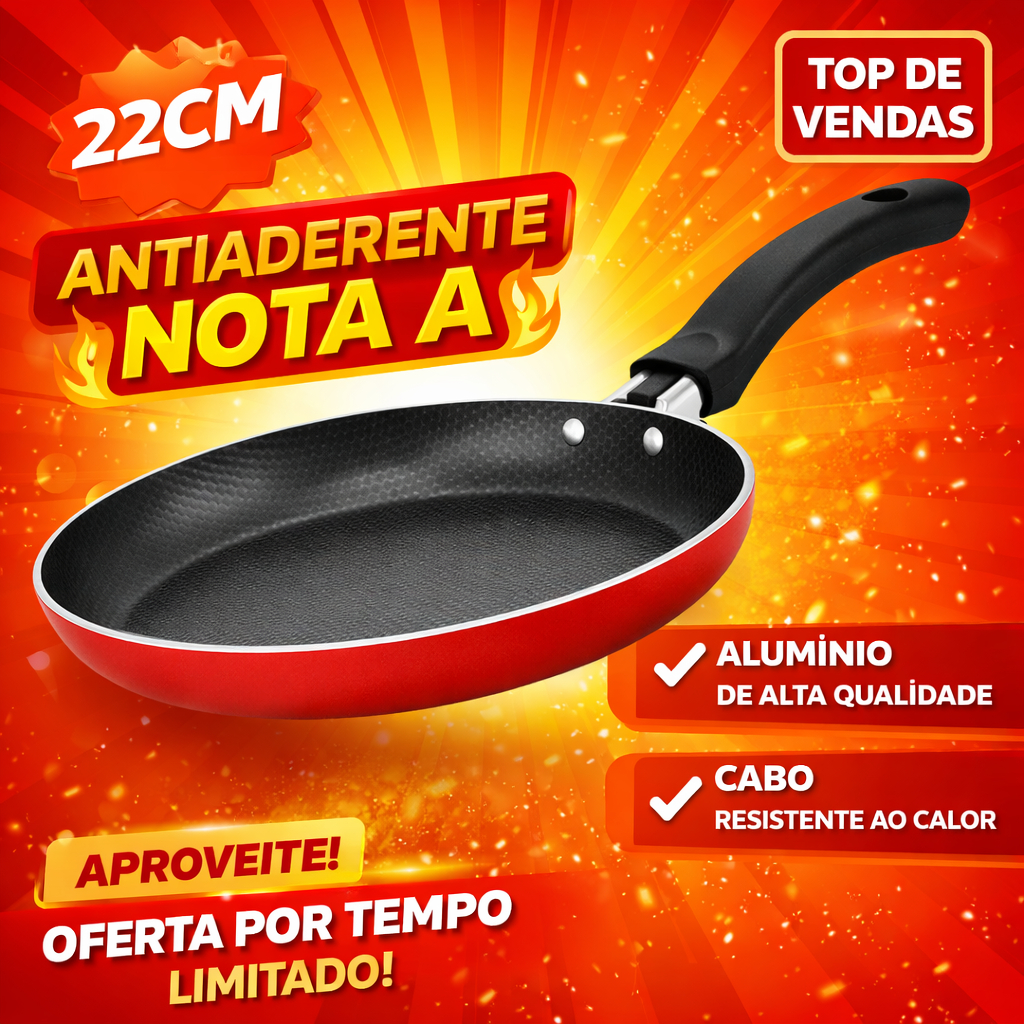 Panquequeira Frigideira Antiaderente Vermelho 22 cm Alegrete